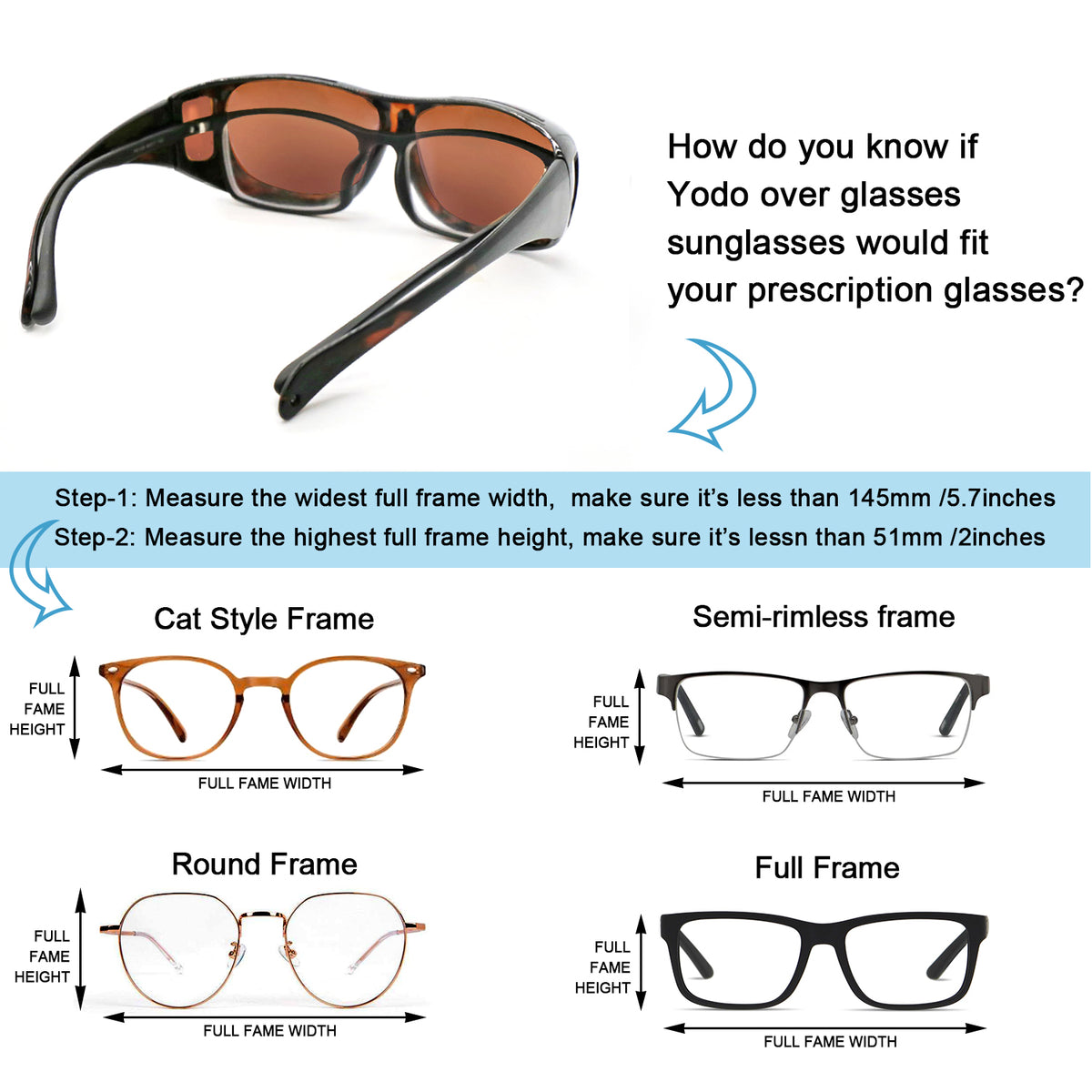 Yodo Fit Over Glasses Sunglasses with Polarized Lenses for Men and Women, Leopard