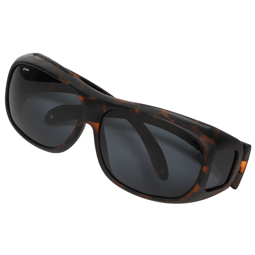 Yodo Fit Over Glasses Sunglasses with Polarized Lenses for Men and Women, Matt Leopard/Gray Lenes