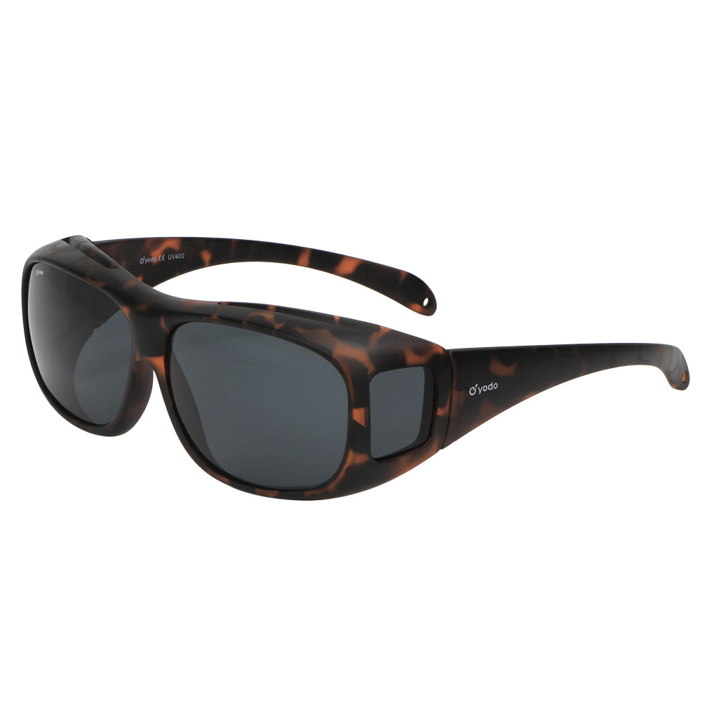 Yodo Fit Over Glasses Sunglasses with Polarized Lenses for Men and Women, Matt Leopard/Gray Lenes