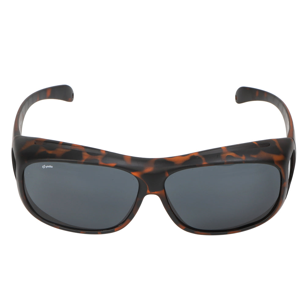 Yodo Fit Over Glasses Sunglasses with Polarized Lenses for Men and Women, Matt Leopard/Gray Lenes