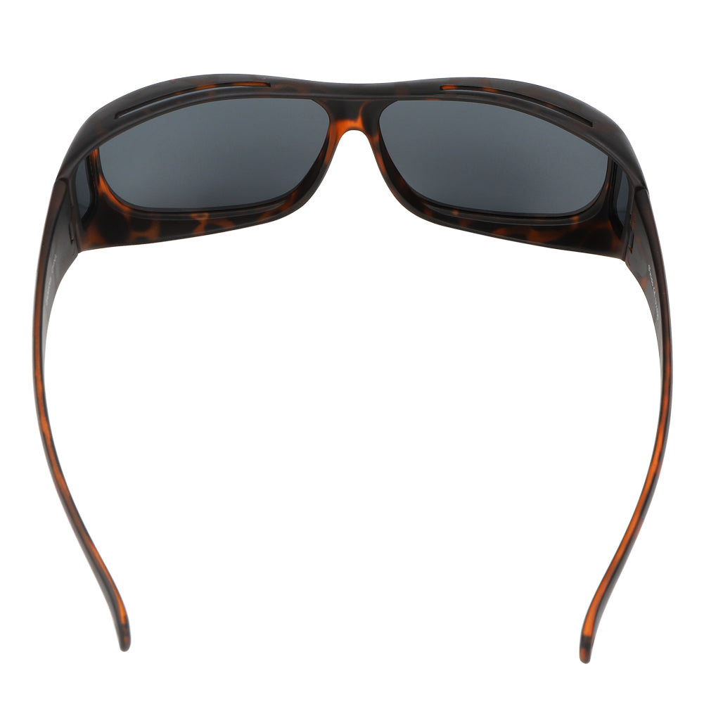 Yodo Fit Over Glasses Sunglasses with Polarized Lenses for Men and Women, Matt Leopard/Gray Lenes