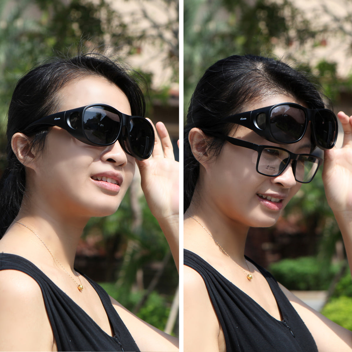 Yodo Fit Over Glasses Sunglasses with Polarized Lenses for Men and Women,  Black
