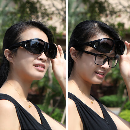 Yodo Fit Over Glasses Sunglasses with Polarized Lenses for Men and Women,  Black