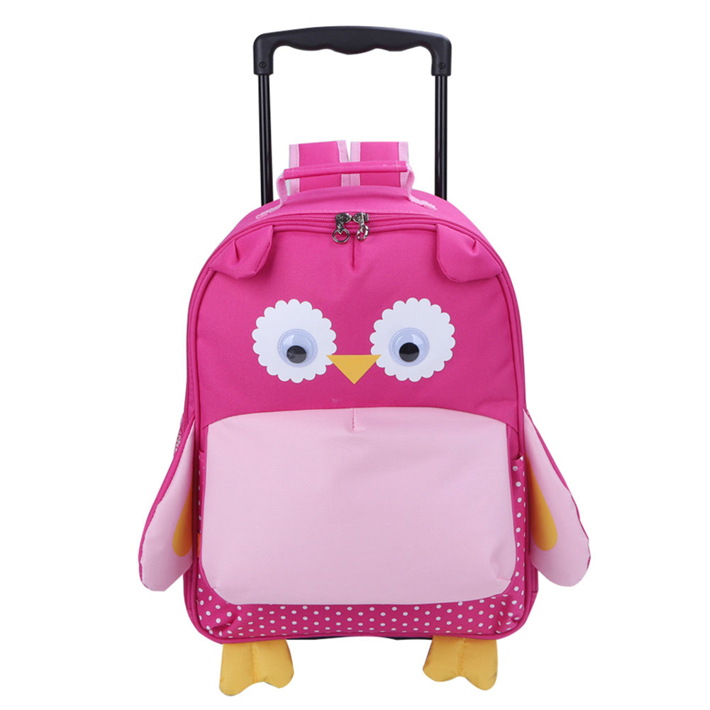 Yodo 3-Way Kids Luggage or Toddler Rolling Backpack with wheels, Medium Owl
