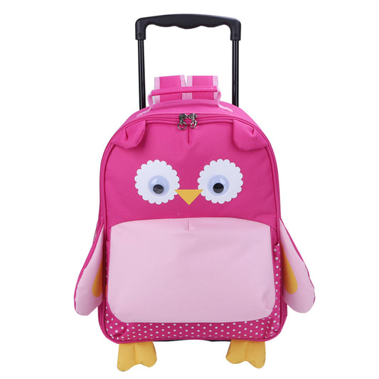 Yodo 3-Way Kids Luggage or Toddler Rolling Backpack with wheels, Medium Owl