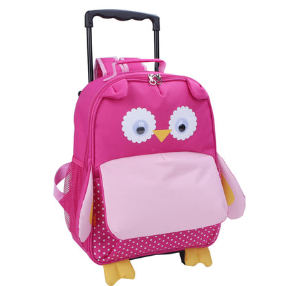 Yodo 3-Way Kids Luggage or Toddler Rolling Backpack with wheels, Medium Owl