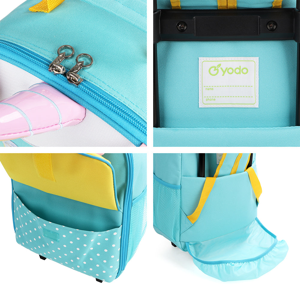 Yodo 3-Way Kids Luggage or Toddler Rolling Backpack with wheels, Medium Unicorn