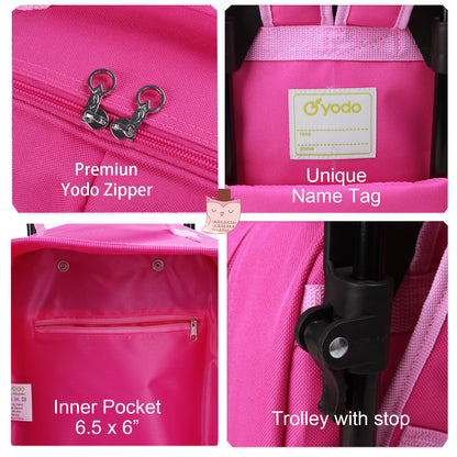Yodo 3-Way Kids Luggage or Toddler Rolling Backpack with wheels, Medium Owl