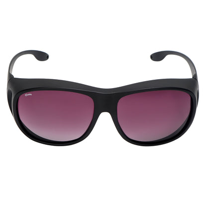 Yodo Fit Over Glasses Sunglasses with Polarized Lenses for Men and Women,  Black Frame/Purple Lens