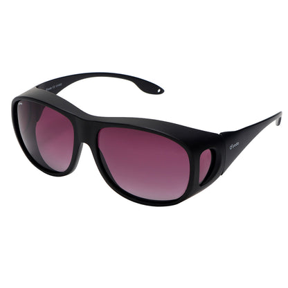 Yodo Fit Over Glasses Sunglasses with Polarized Lenses for Men and Women,  Black Frame/Purple Lens
