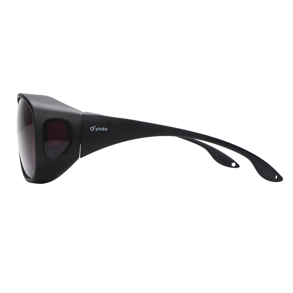 Yodo Fit Over Glasses Sunglasses with Polarized Lenses for Men and Women,  Black Frame/Purple Lens
