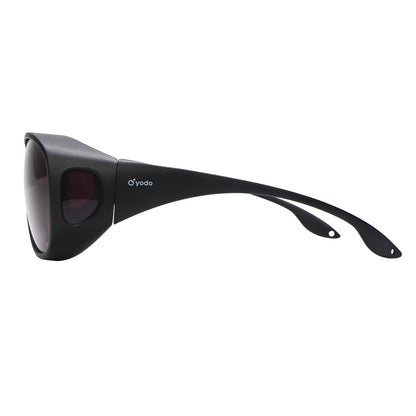 Yodo Fit Over Glasses Sunglasses with Polarized Lenses for Men and Women,  Black Frame/Purple Lens