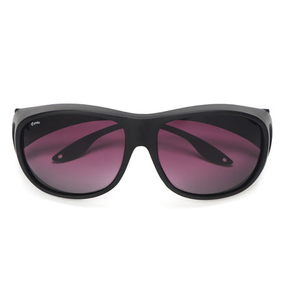 Yodo Fit Over Glasses Sunglasses with Polarized Lenses for Men and Women,  Black Frame/Purple Lens