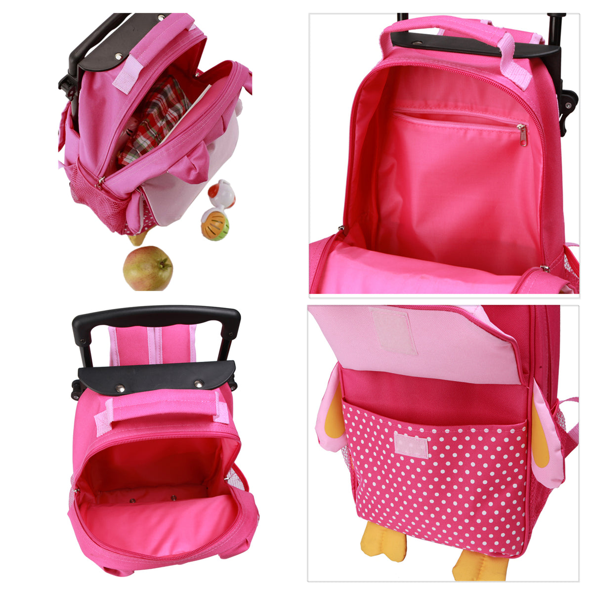 Yodo 3-Way Kids Luggage or Toddler Rolling Backpack with wheels, Small Owl