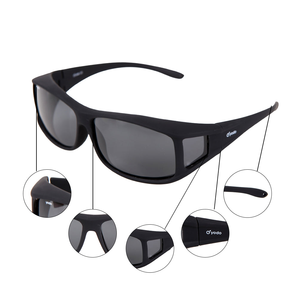 Yodo Fit Over Glasses Sunglasses with Polarized Lenses for Men and Women,  Smock