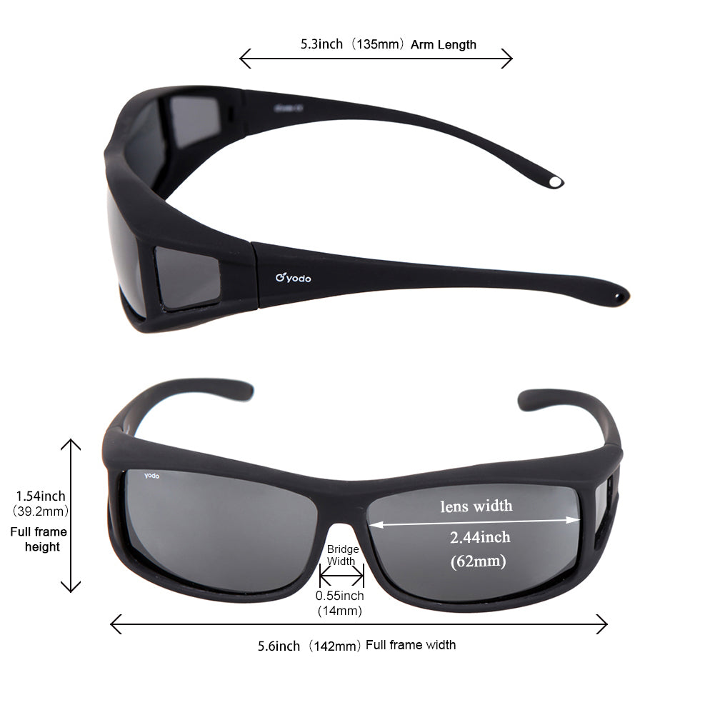 Yodo Fit Over Glasses Sunglasses with Polarized Lenses for Men and Women,  Smock