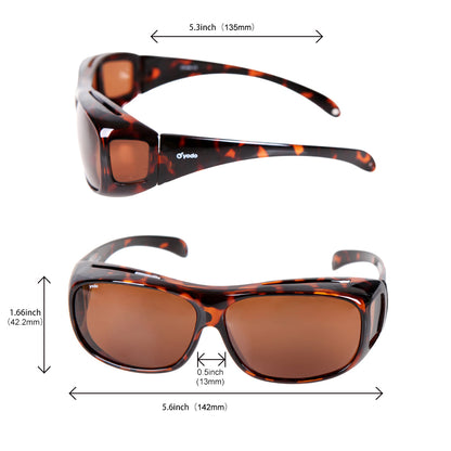 Yodo Fit Over Glasses Sunglasses with Polarized Lenses for Men and Women, Leopard