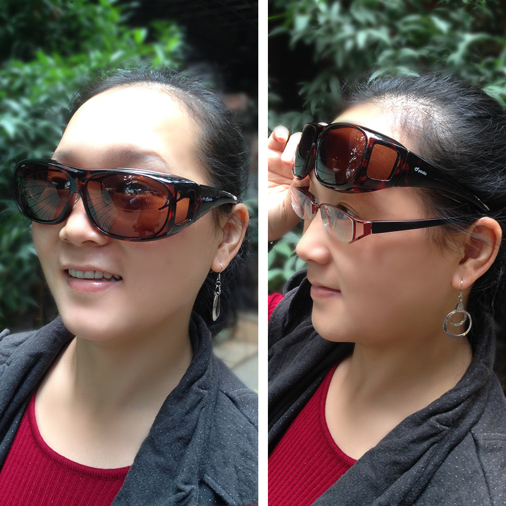 Yodo Fit Over Glasses Sunglasses with Polarized Lenses for Men and Women, Leopard
