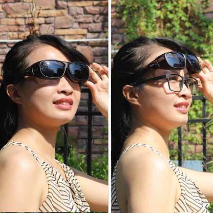Yodo Fit Over Glasses Sunglasses with Polarized Lenses for Men and Women, Matt Leopard/Gray Lenes