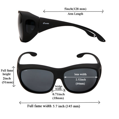 Yodo Fit Over Glasses Sunglasses with Polarized Lenses for Men and Women,  Black