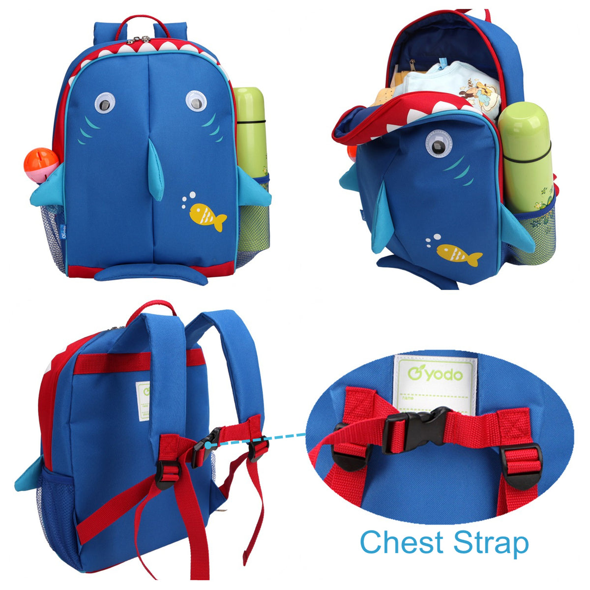 Yodo Little Kids School Bag Pre-K Toddler Backpack, Shark
