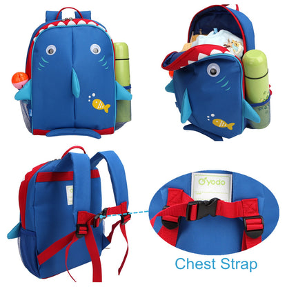 Yodo Little Kids School Bag Pre-K Toddler Backpack, Shark