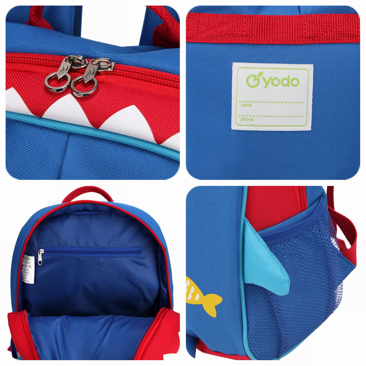 Yodo Little Kids School Bag Pre-K Toddler Backpack, Shark