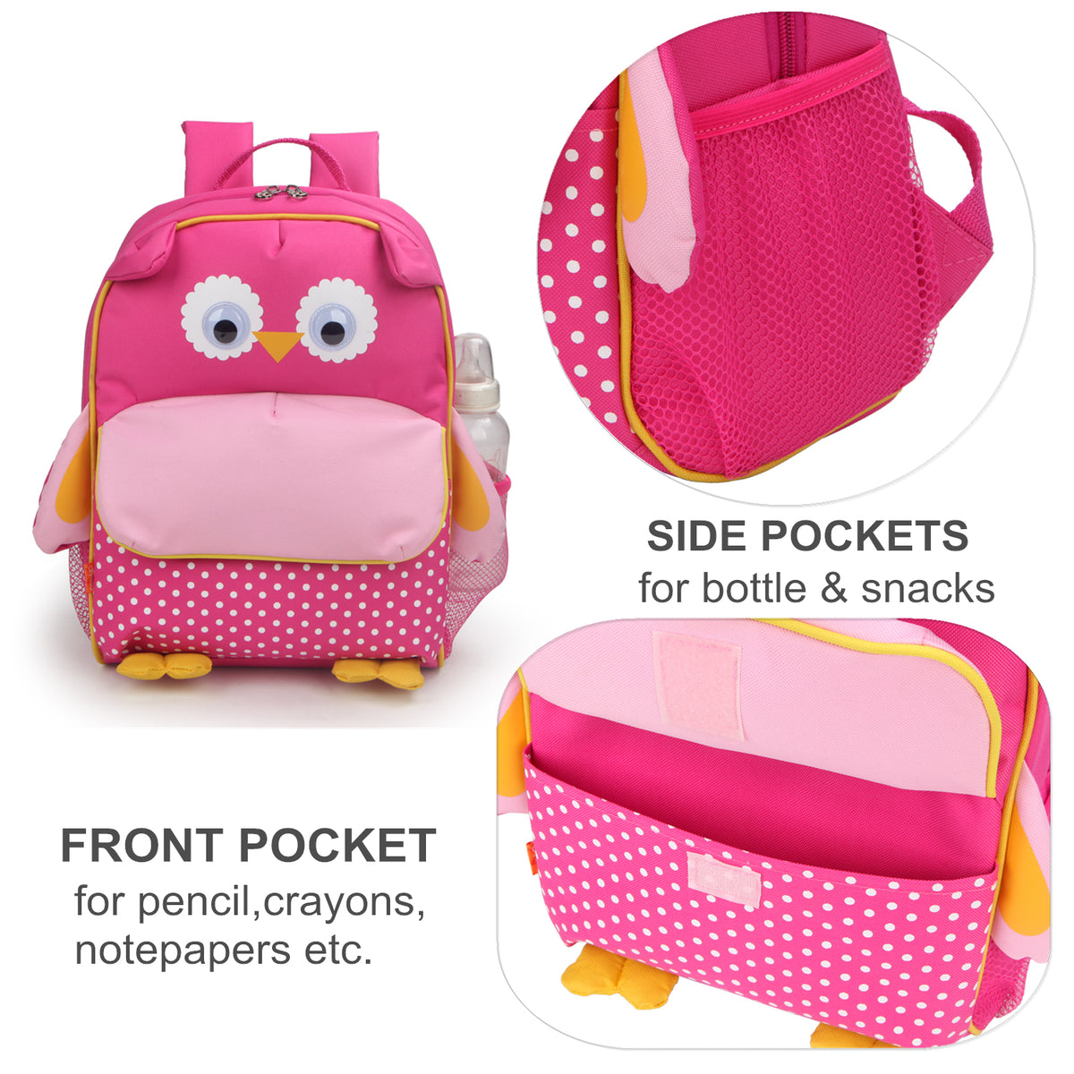 Yodo Little Kids School Bag Pre-K Toddler Backpack, Owl