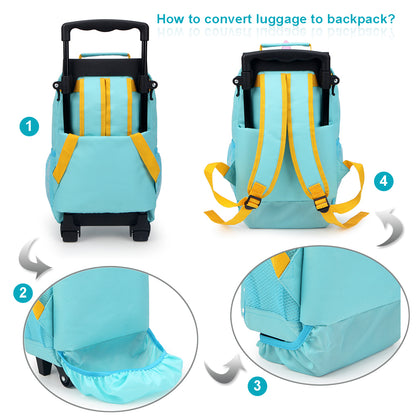 Yodo 3-Way Kids Luggage or Toddler Rolling Backpack with wheels, Small Unicorn