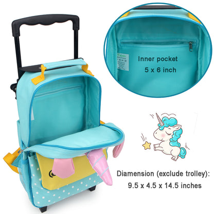 Yodo 3-Way Kids Luggage or Toddler Rolling Backpack with wheels, Small Unicorn