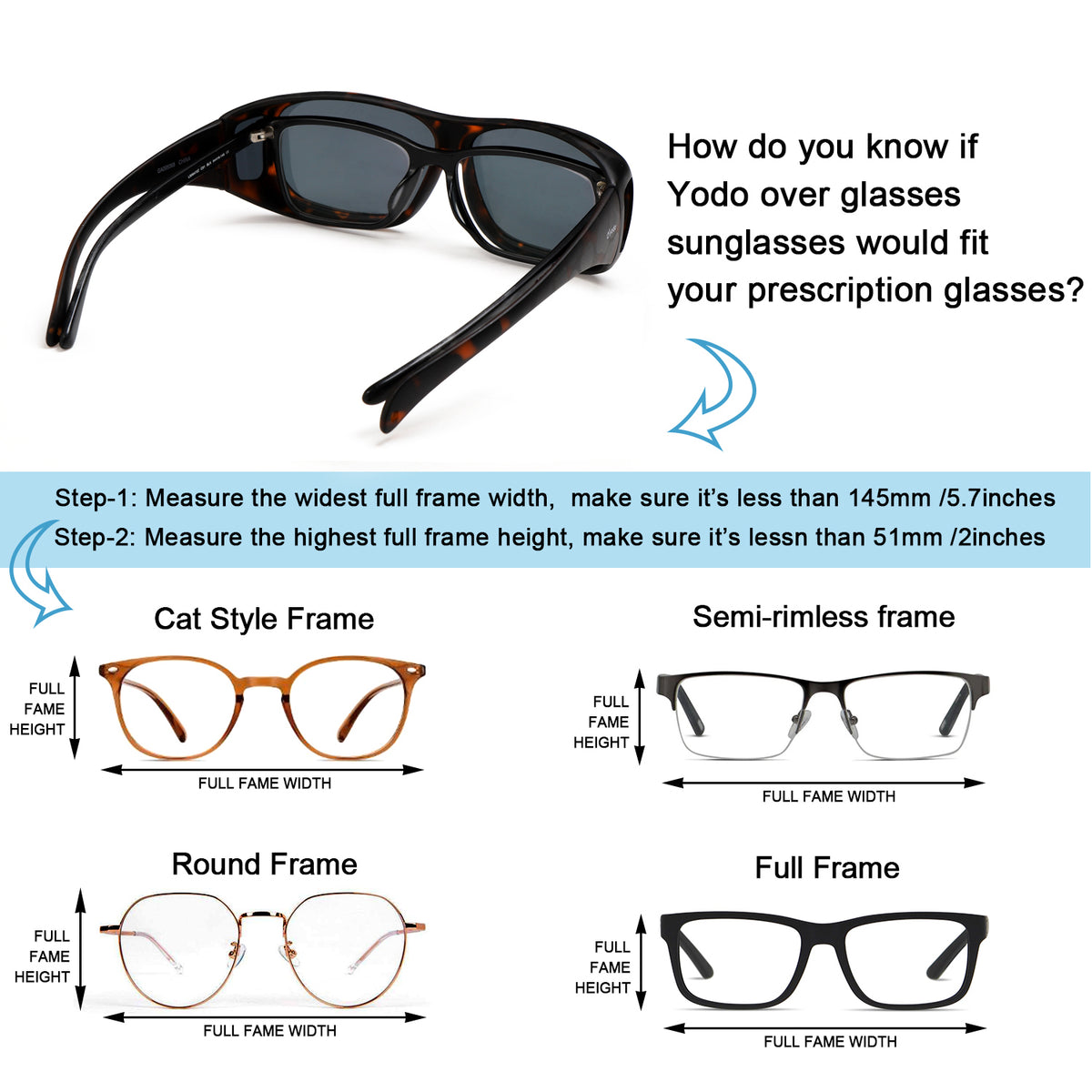 Yodo Fit Over Glasses Sunglasses with Polarized Lenses for Men and Women, Matt Leopard/Gray Lenes